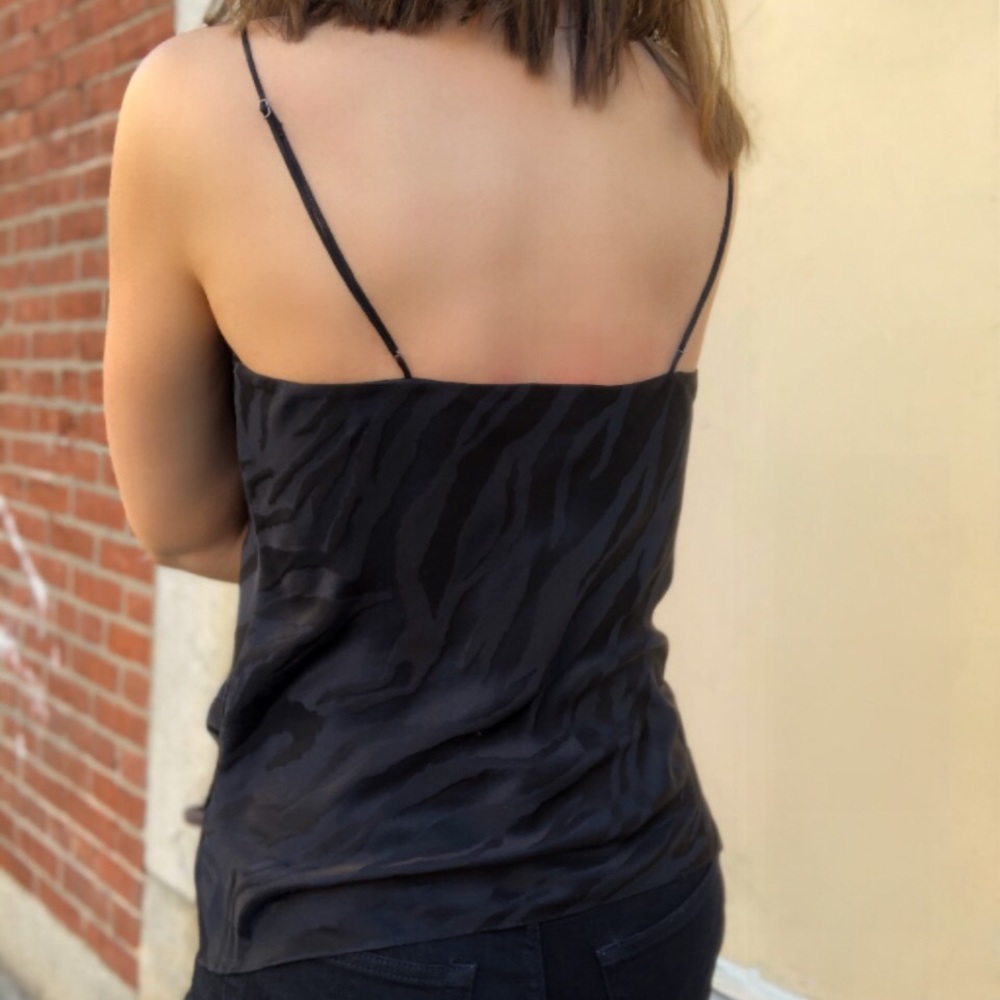100% Silk Black Zebra Cami Top | Giannina - Picture 3 of 6